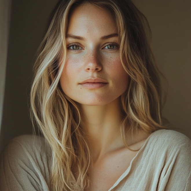 Portraitbild einer blonden Frau